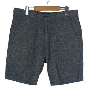 Levis Men's Charcoal Grey Flat Front Linen Blend Casual Chino Shorts US 34
